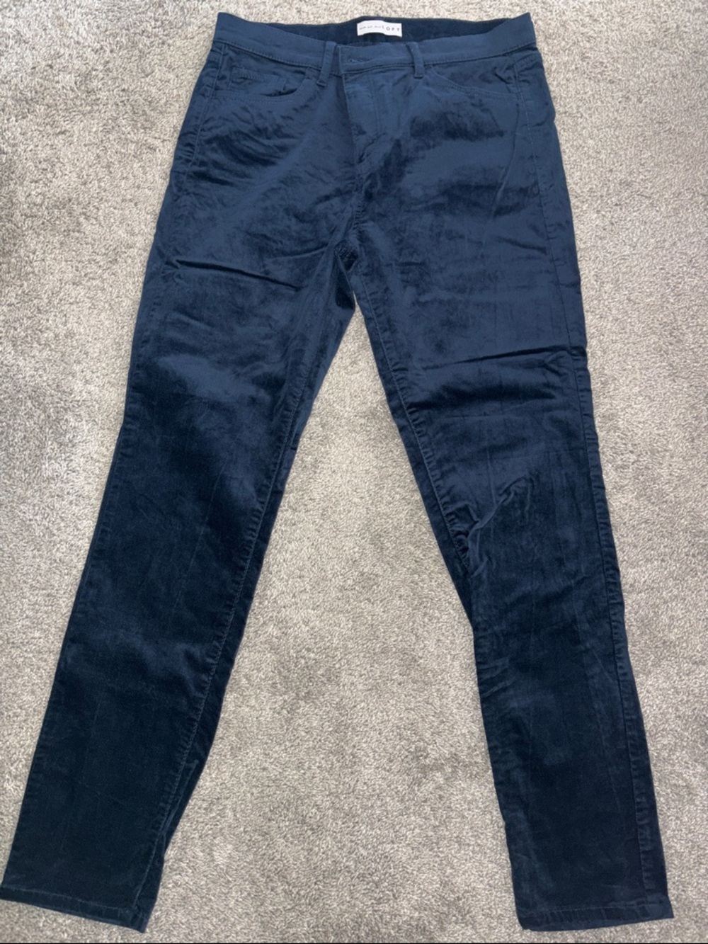 LOFT Navy Blue Slim Velvet Pants